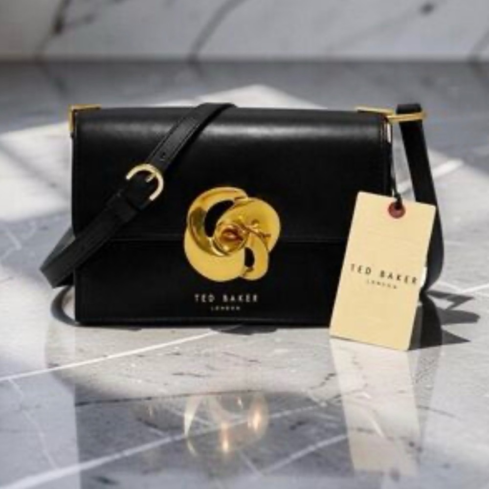 Ted Baker London Rosalie Black Leather Crossbody Bag